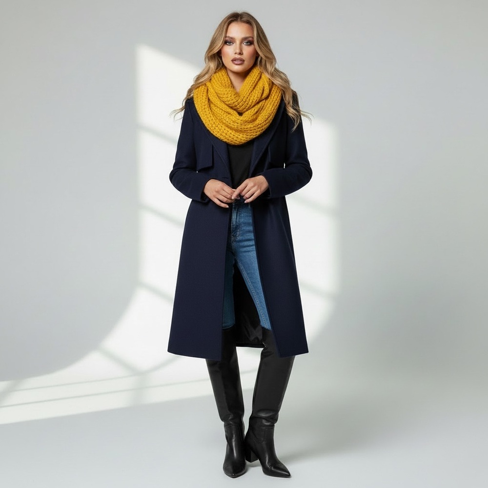 Mossing Supply Co Mustard yellow Knit Infinity sweater scarf